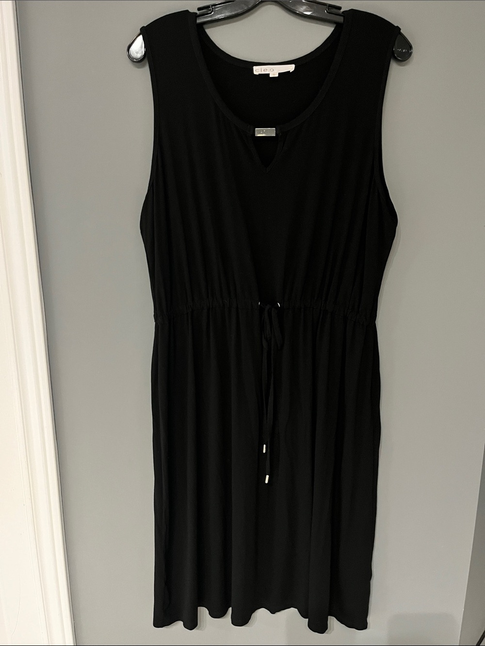 3/$30 Sleeveless Black Drawstring Waist Dress